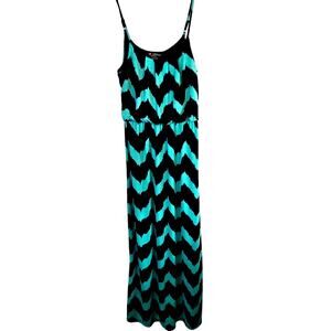 Delicious Women's Dress Small S Green Blue Long Sleeveless  Sun Misses Size 4 6
